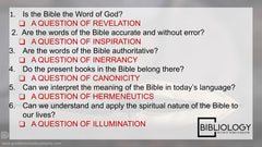 Bibliology Intensive