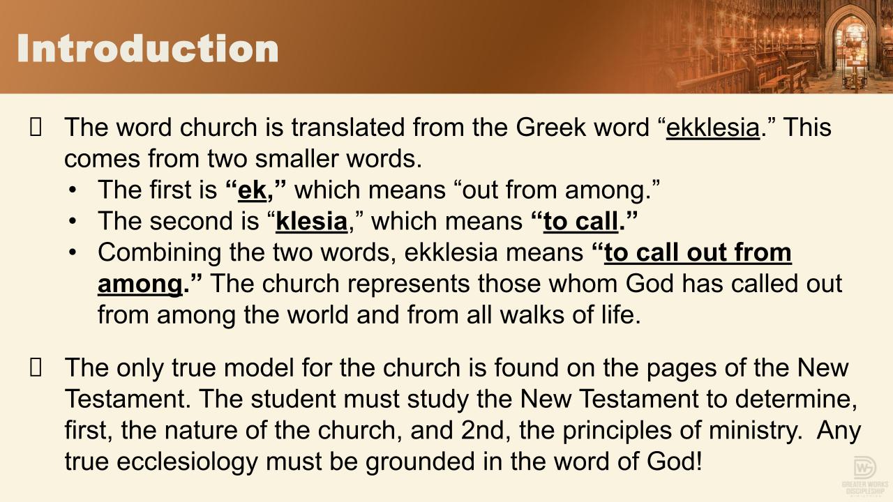 Ecclesiology Intensive