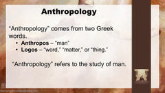 Anthropology Intensive
