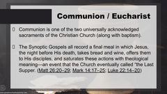 Understanding The Eucharist